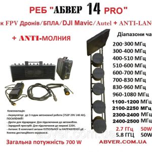 РЕБ "Abwehr 14 PRO" проти FPV / MAVIC / DJI Mavic / БПЛА + ANTI-LANCET+ANTI-МОЛНИЯ