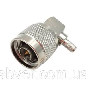 Роз'єм кутовий N type Male (тато) коннектор N типу вилка обтискний на кабель RG58 RG142 RG223 LMR 195